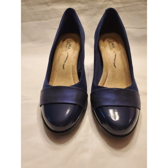 Mia Amore Womens Heels Size 8.5 Royal Blue Faux Suede Memory Foam Comfort Insole - Picture 3 of 6